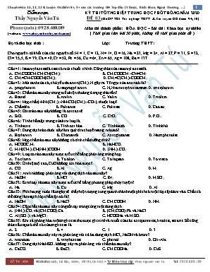 Đề ôn thi Tốt nghiệp THPT môn Hóa học năm 2020 - Đề số 03 - Nguyễn Văn Tú